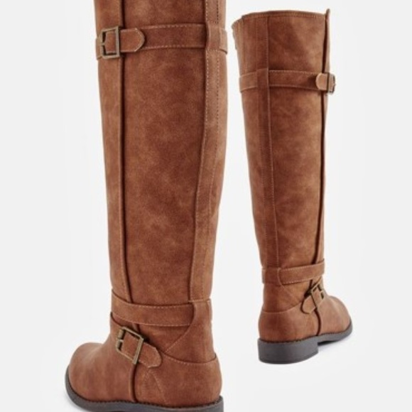 Brandnew Ride Around Faux Leather Cognac Flat Boot - Picture 4 of 5